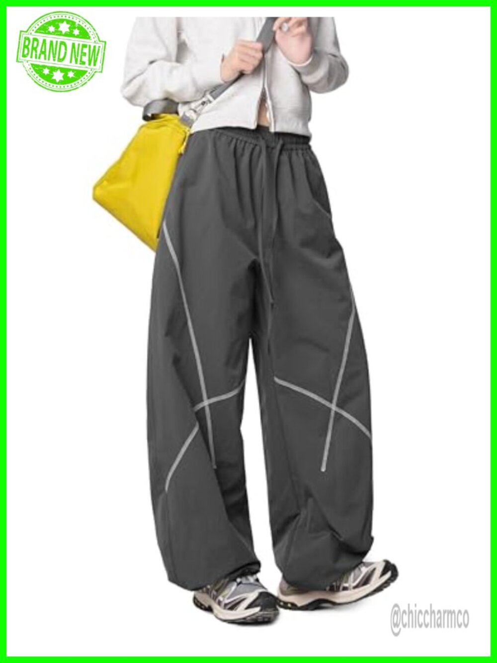 Women's Baggy Parachute Pants Wide Leg Lounge Sweatpants Drawstring Jogger